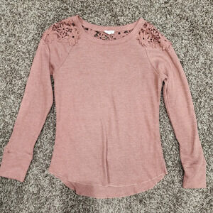 Hem & thread long sleeve floral back size S